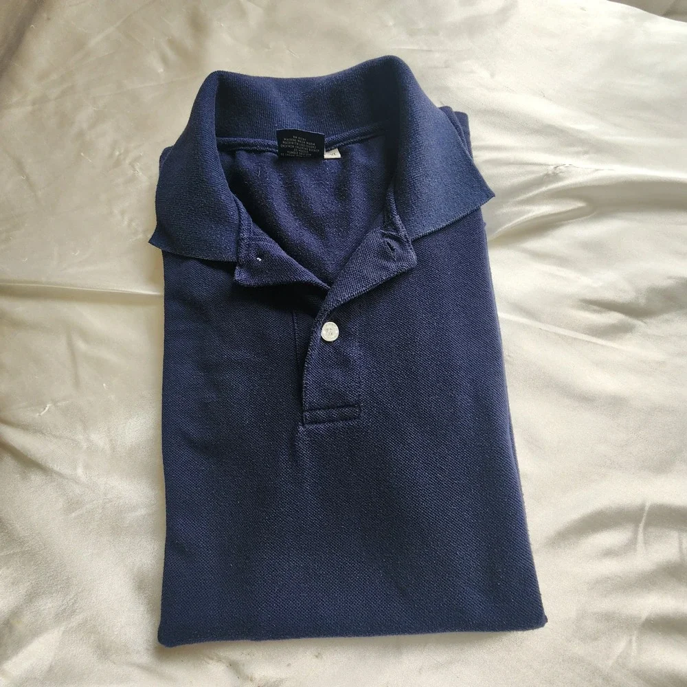 Polo Ralph Lauren Mens XXL Navy Blue Short Sleeve Pique Cotton Polo Shirt Office